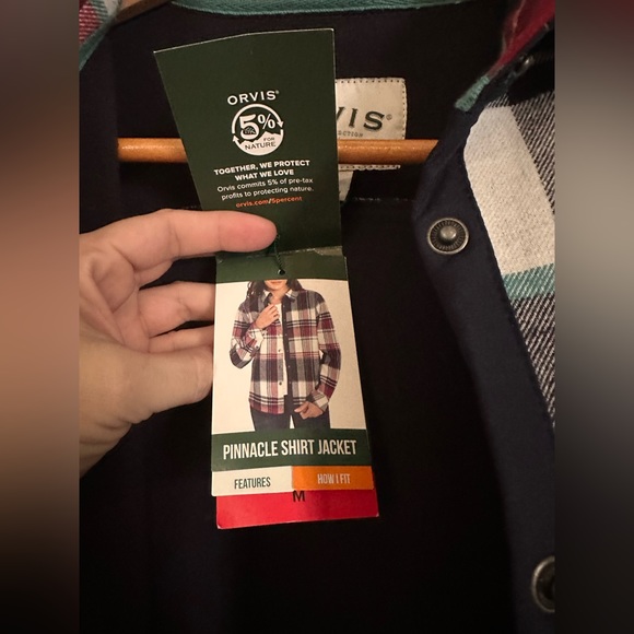NWT Orvis Pinnacle Shirt Jacket Plaid Women’s Medium Classic Collection Snap Top - Picture 8 of 14
